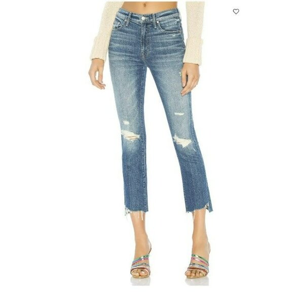 Mother The Insider Crop Step Chew Better When It's Wrong Distressed Jeans 25 - Picture 1 of 16